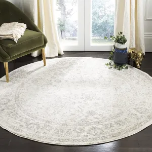 Safavieh Adirondack Collection Oriental Distressed Area Rug, 6Ft 7" Round, Ivory/Silver! Retails $232 W/Tax!