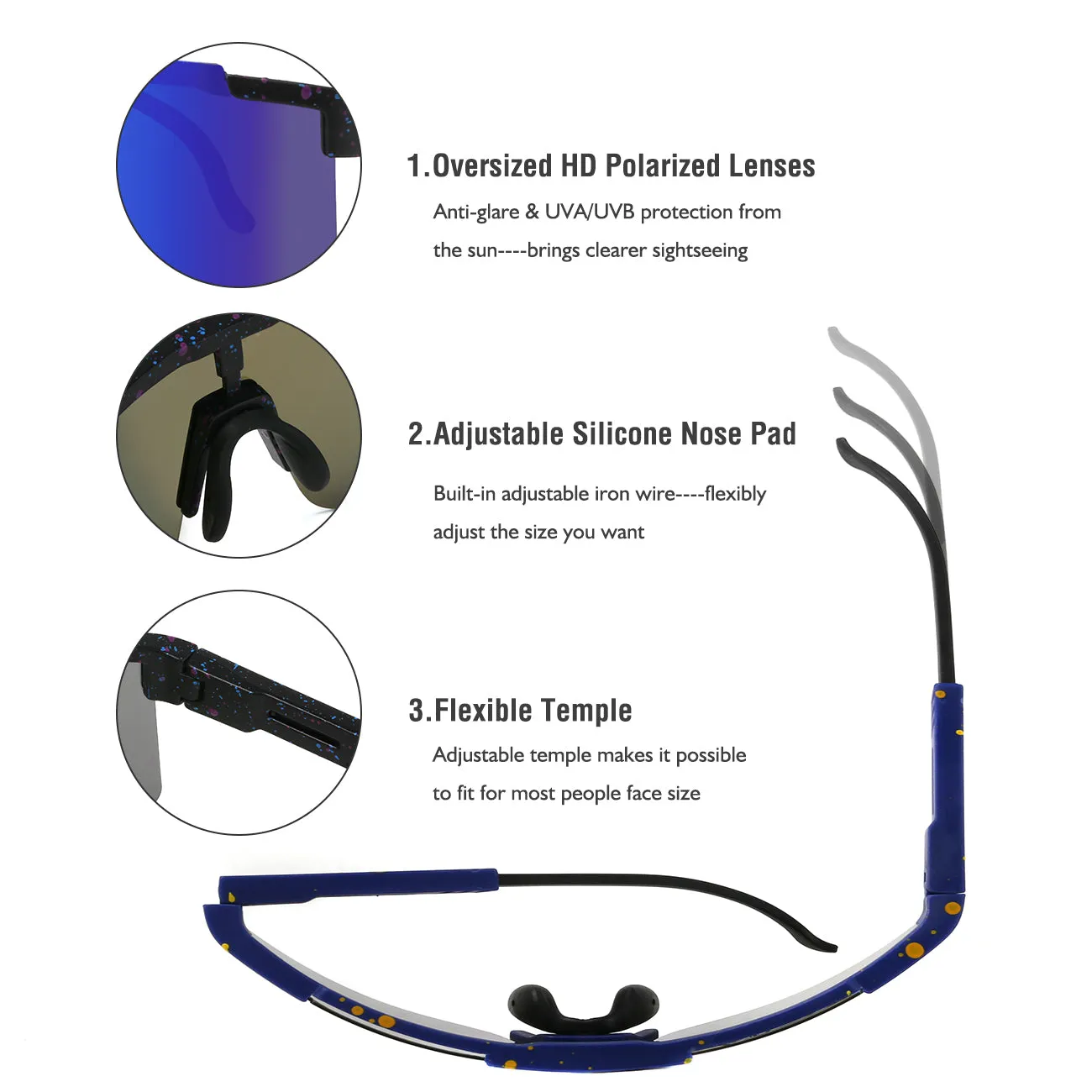 Saulho Polarized Lens New Sport Cycling Sunglasses