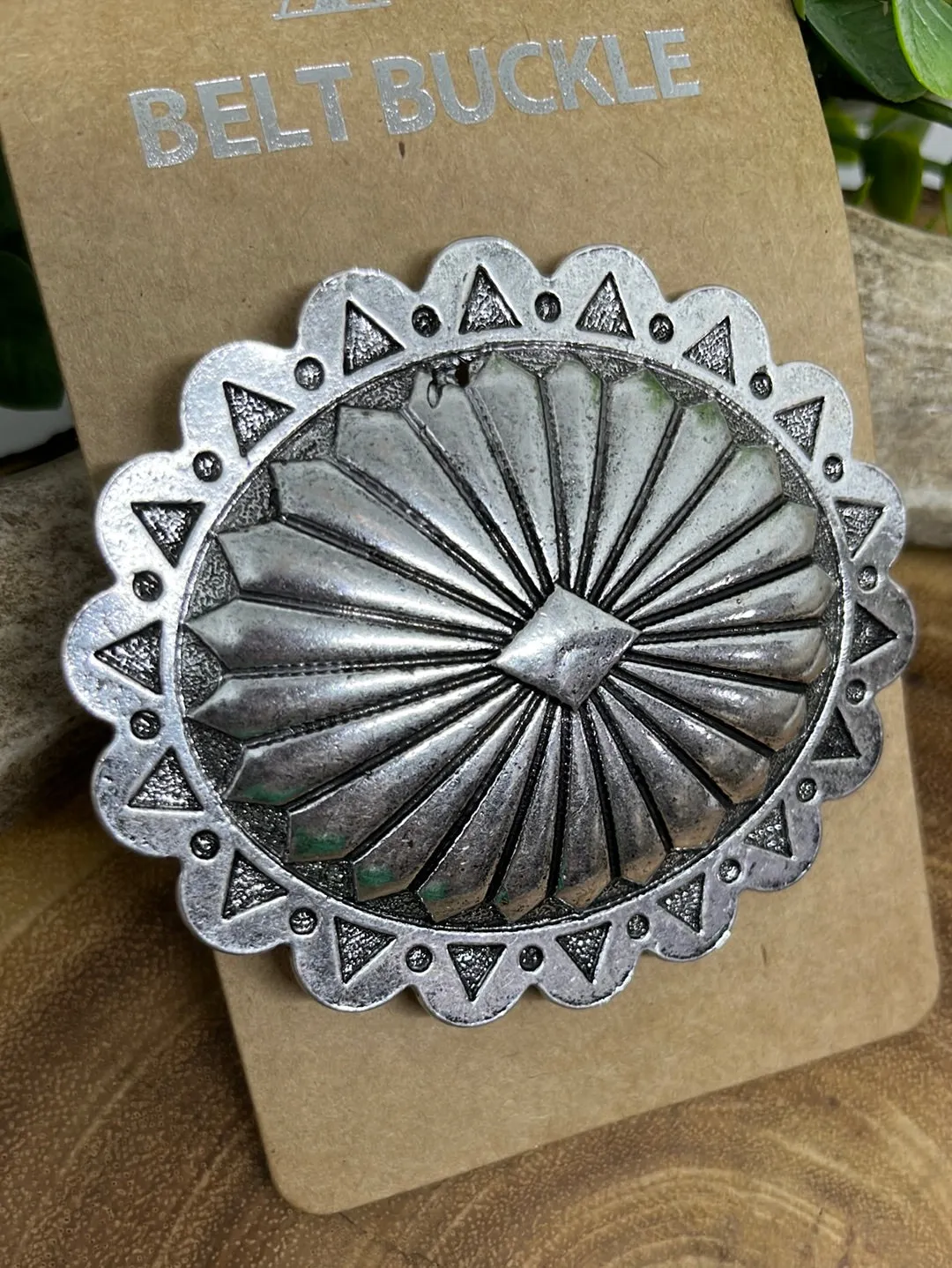 Scalloped Edge Fashion Concho Belt Buckle