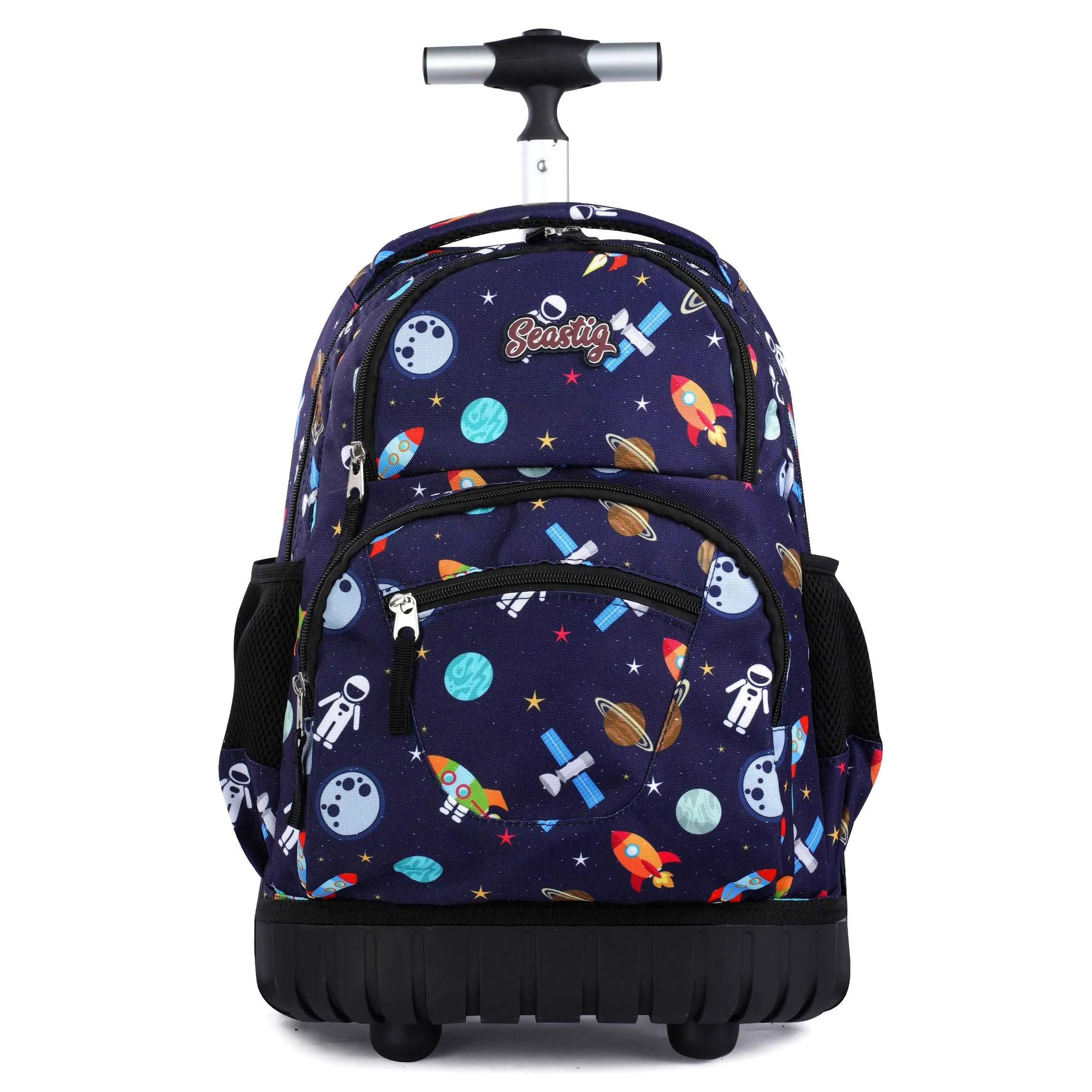 seastig 16 inch Navyblue Space Rolling Backpack for Kids