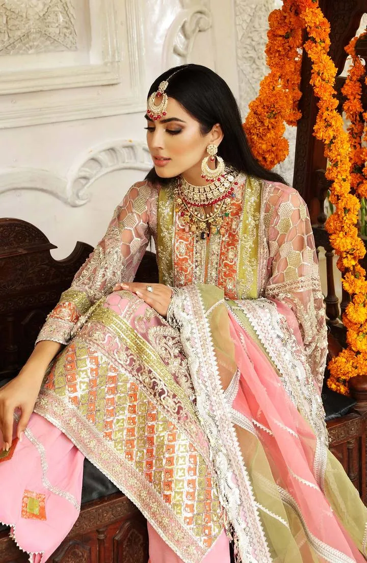 SFD0050 ARIA | Shamrock Premium Resplendent Luxury Wedding Collection 2021 | Unstitched Embroidered Organza  Suits