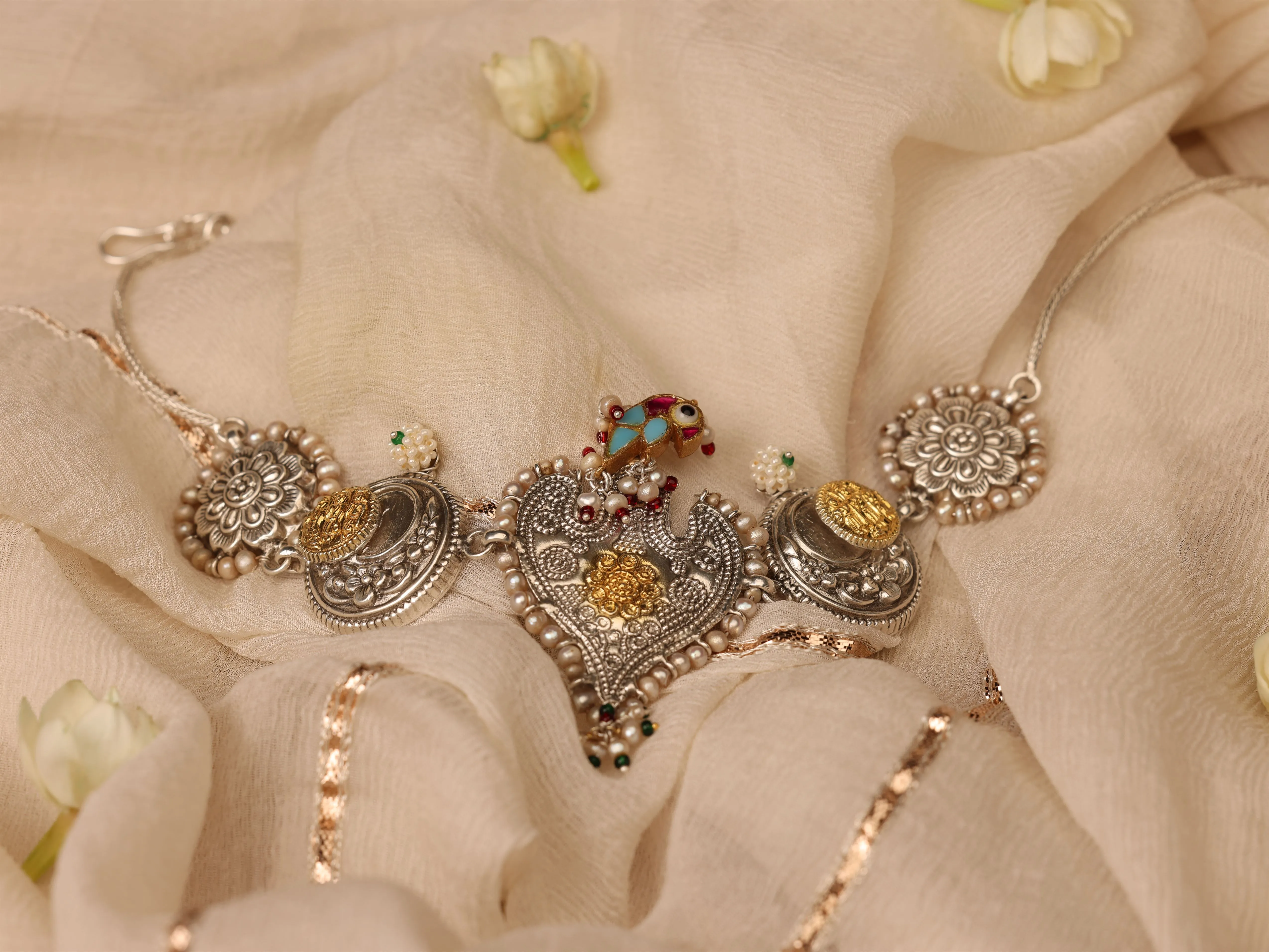 Sheetal Zaveri   I   Roop Choker Hancrafted Earrings, Natural pearls used.  SZ-C4