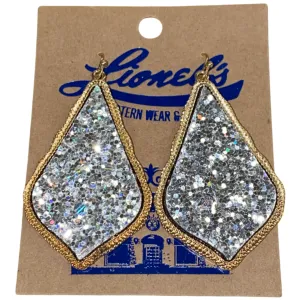 Silver Glitter Designer Look Earrings/Gold