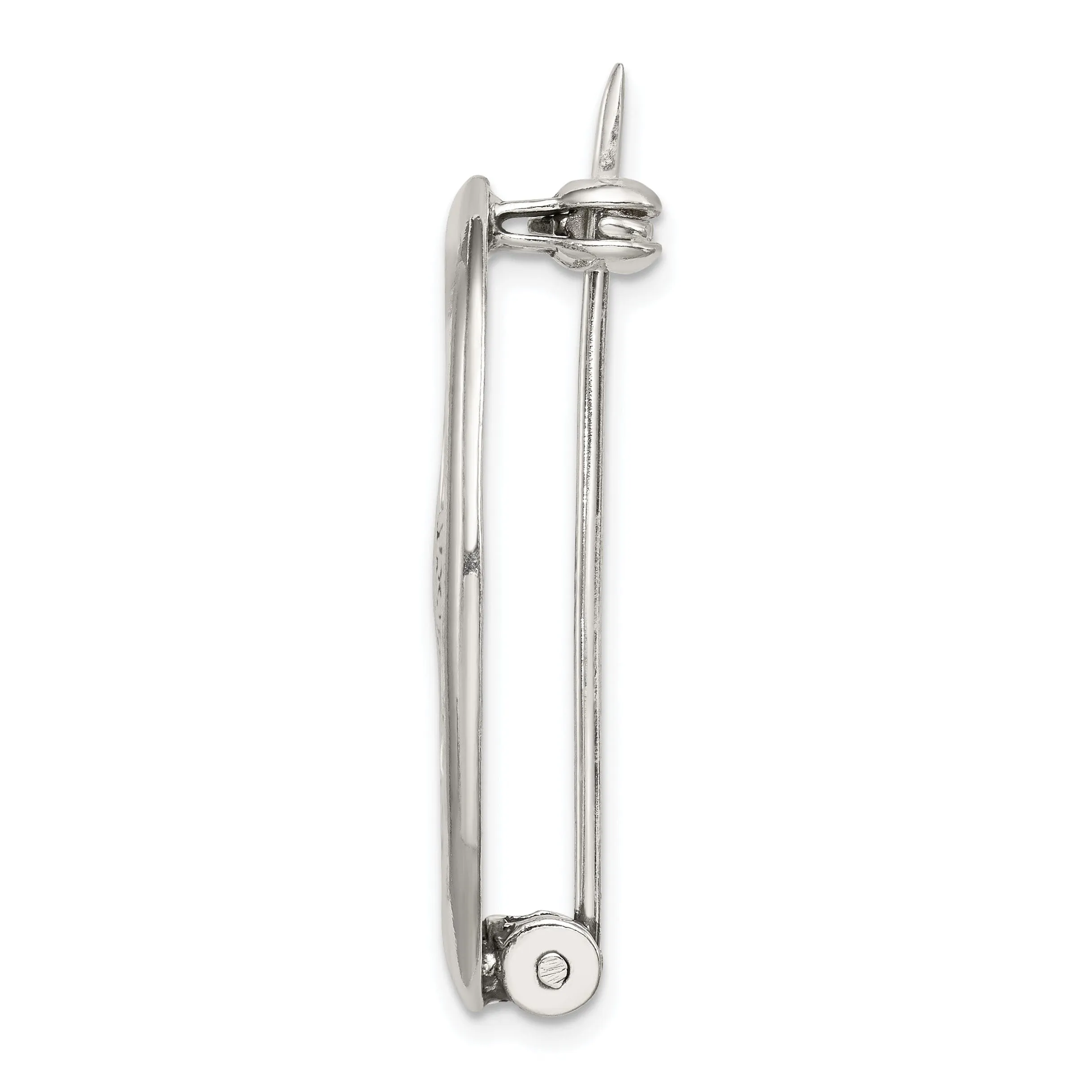 Silver Polished Antiqued Finish Claddagh Pin