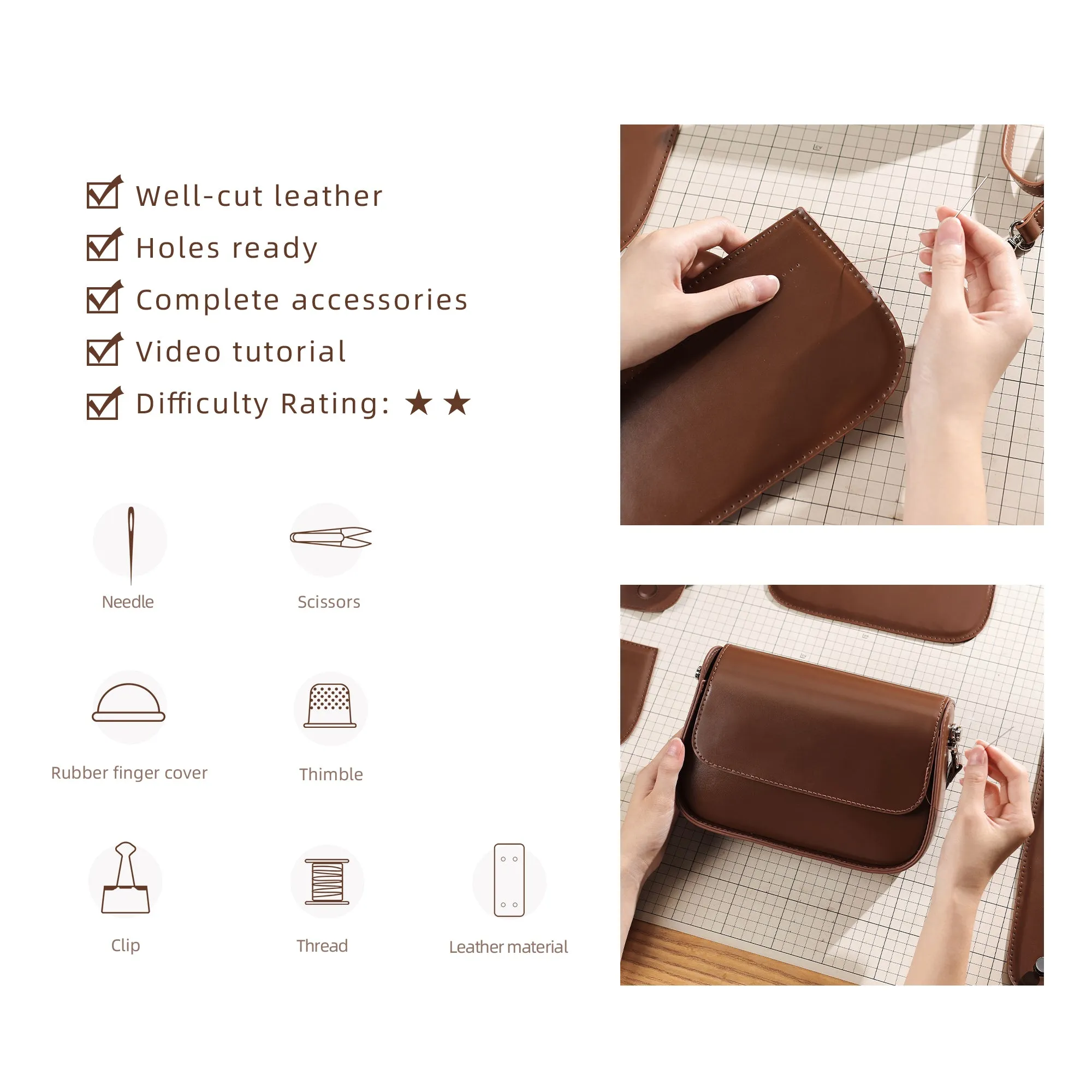 Simple Saddle Leather Bag Kit