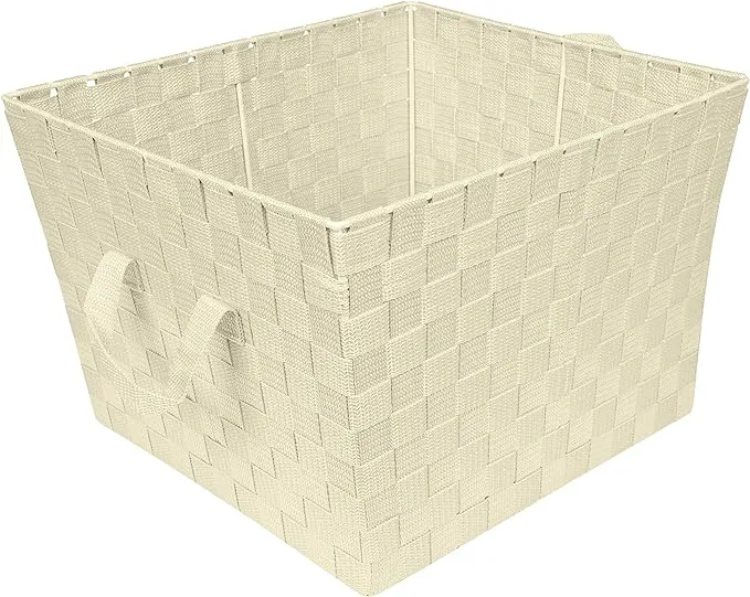 Simplify Large Woven Strap Tote, Ivory
