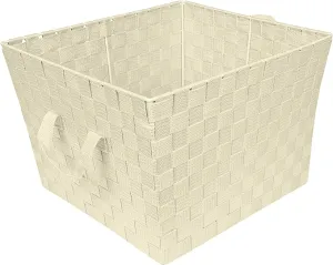 Simplify Large Woven Strap Tote, Ivory