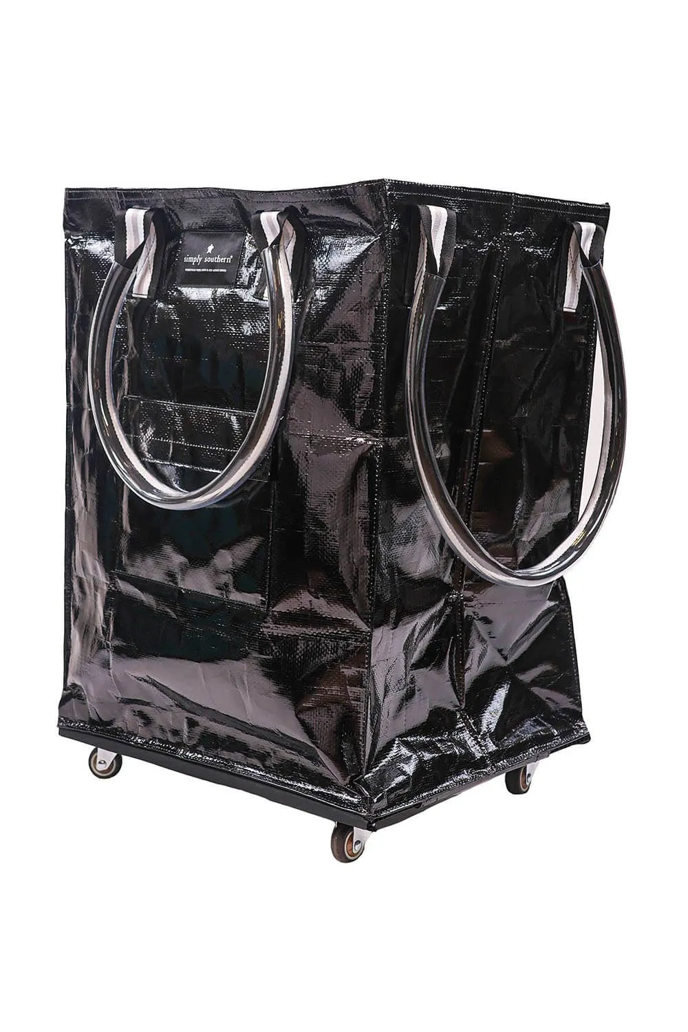 Simply Southern Rolling Tote Bag in Black | 0124-BAG-ROLLTOTE-BLACK