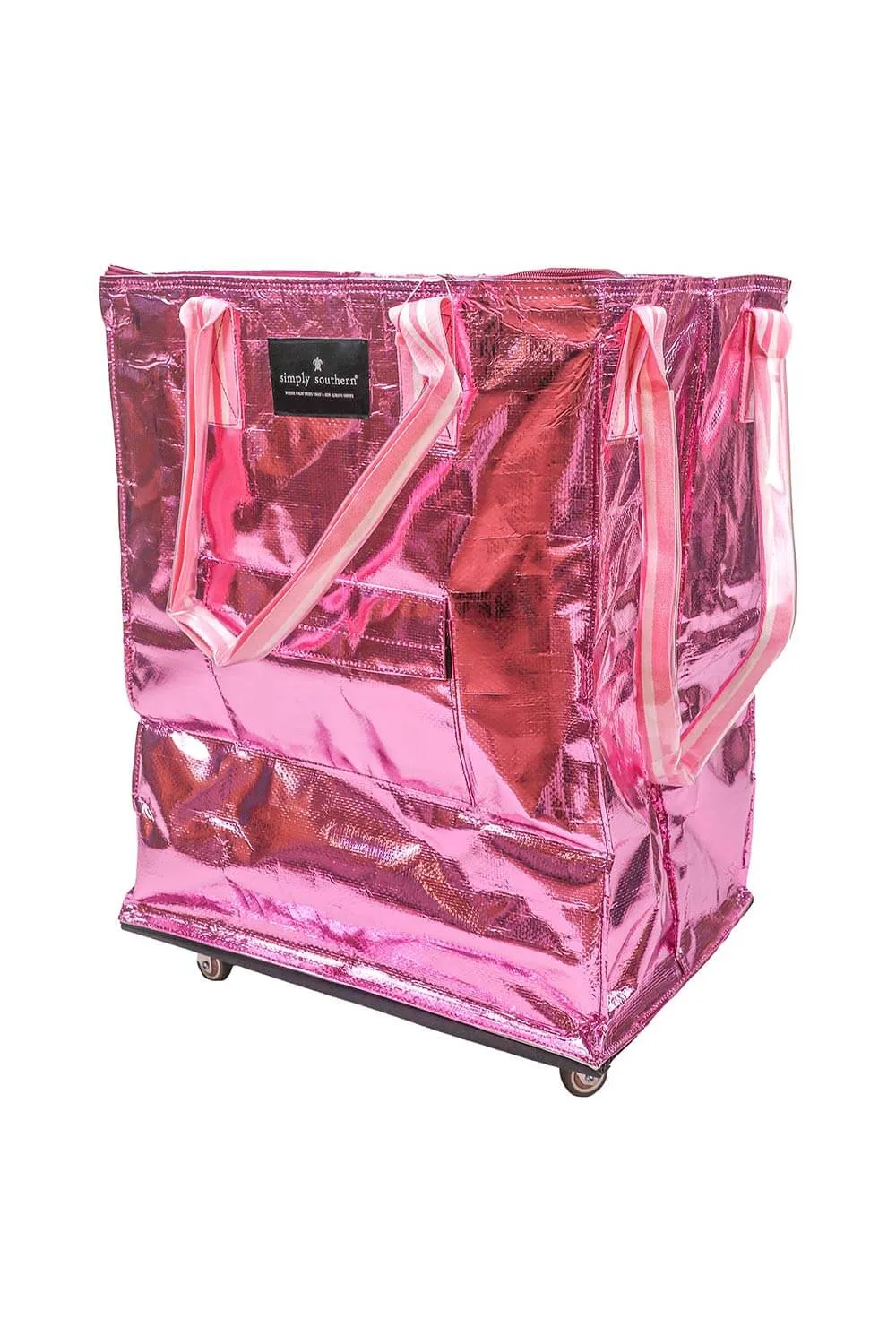 Simply Southern Rolling Tote Bag in Pink | 0124-BAG-ROLLTOTE-PINK