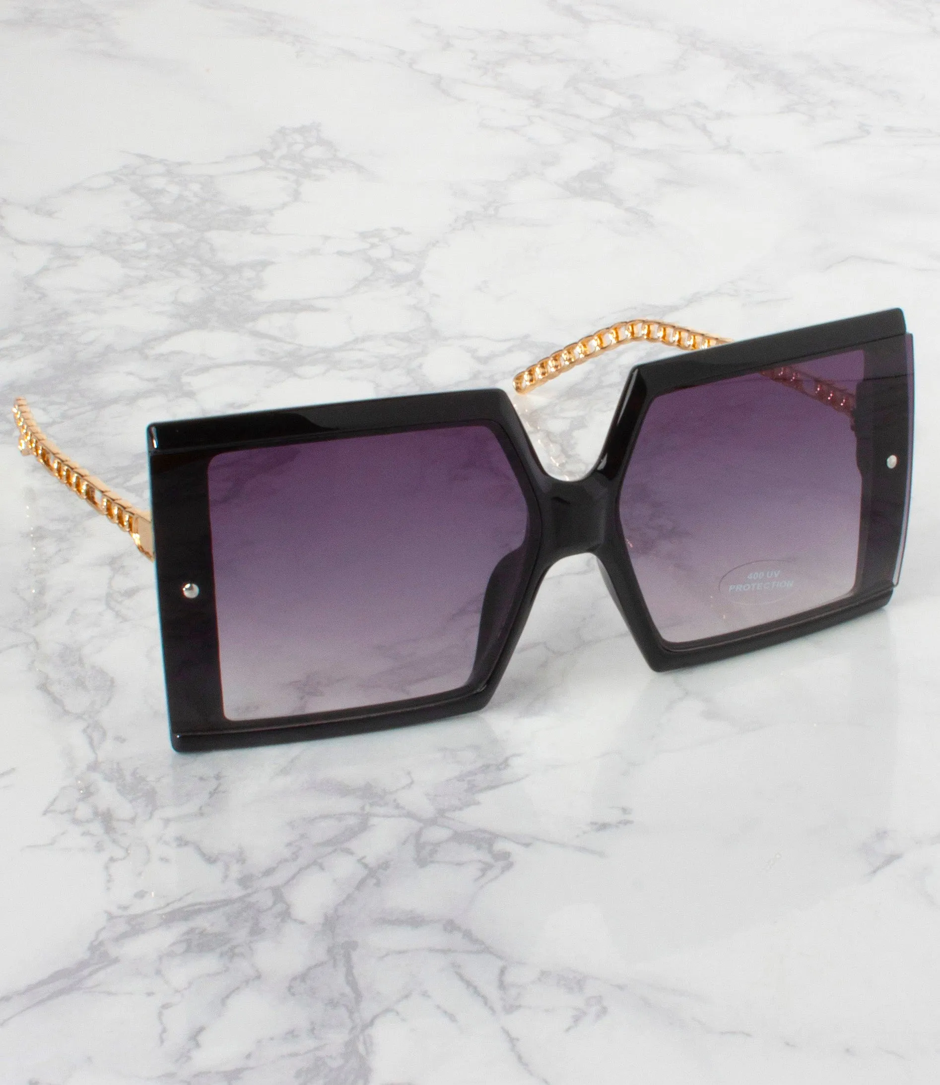 Single Color Sunglasses - BV27303-BLACK - Pack of 6 - $2.75/piece