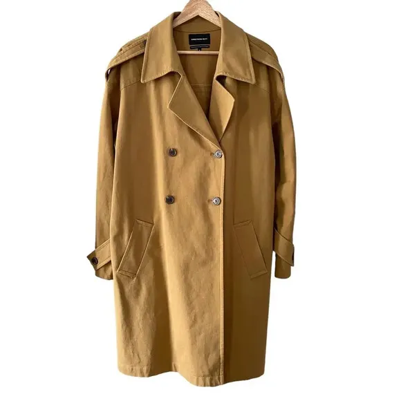 Something Navy Easy Oversize Trench Coat Overcoat in Tan Bronze Camel Size M