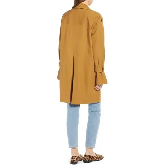 Something Navy Easy Oversize Trench Coat Overcoat in Tan Bronze Camel Size M