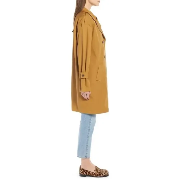 Something Navy Easy Oversize Trench Coat Overcoat in Tan Bronze Camel Size M