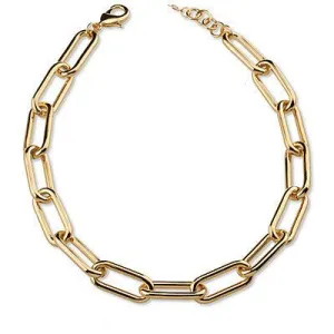 Sovereigns golden necklace fashion mood 45cm ring 35x15mm bronze j6052