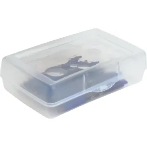 Sparco Clear Plastic Pencil Box