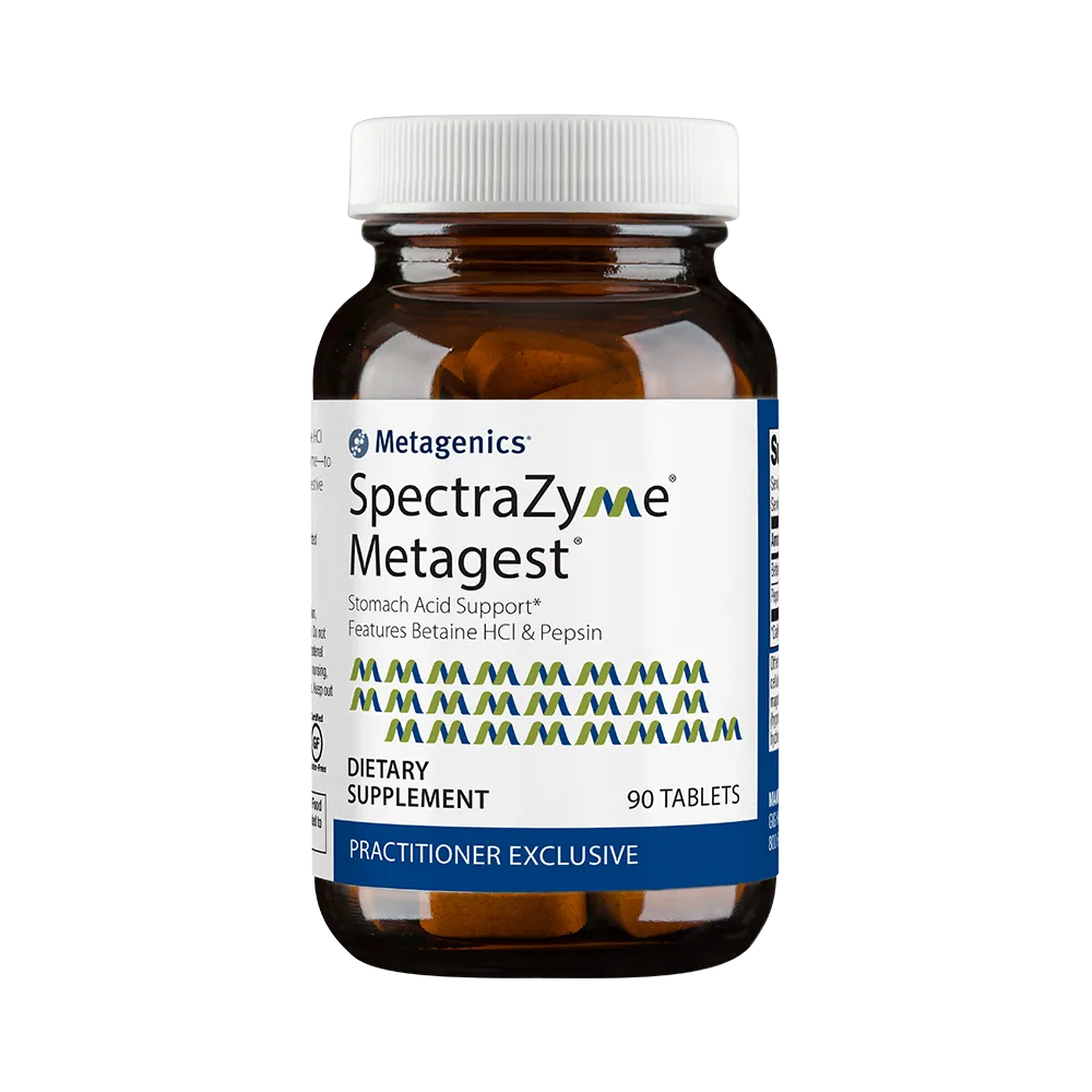 SpectraZyme® Metagest® (formerly Metagest) <br>Stomach Acid Support* Features Betaine HCl & Pepsin