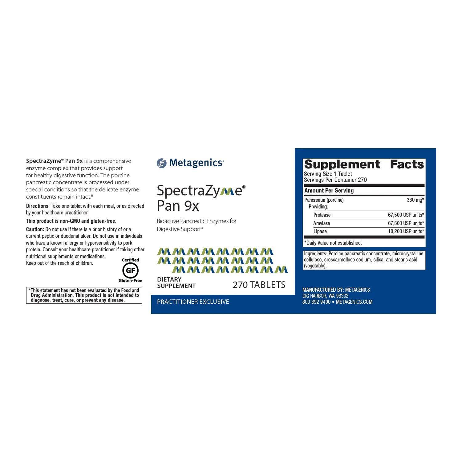 SpectraZyme® Pan 9x <br>Bioactive Pancreatic Enzymes for Digestive Support*