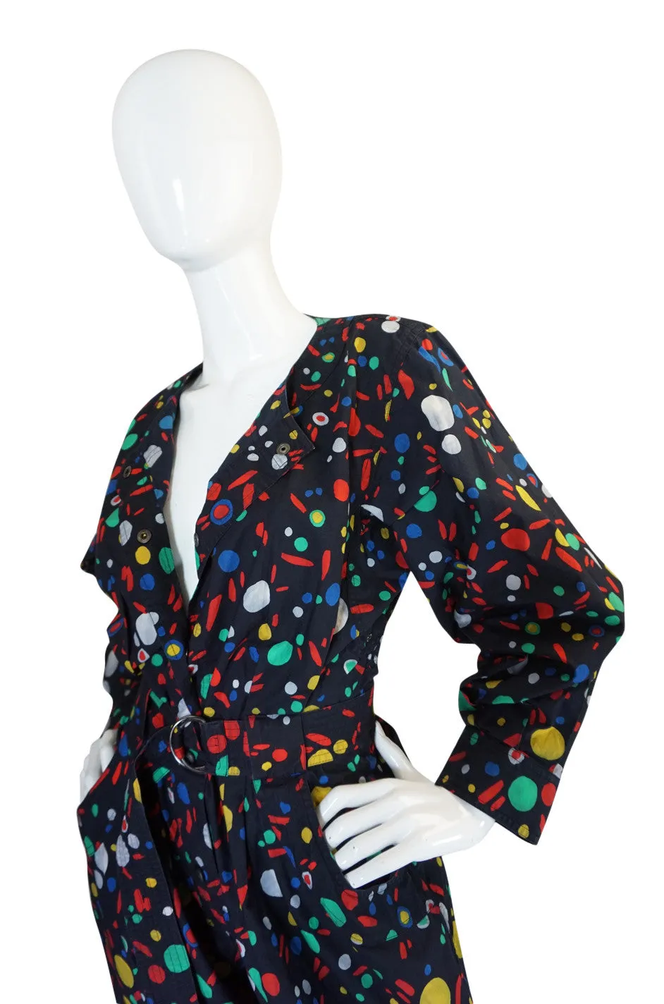 Spring 1985 Yves Saint Laurent Cotton Dot Print Jumpsuit