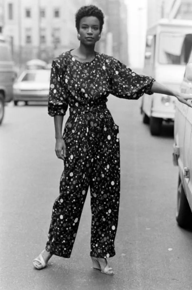 Spring 1985 Yves Saint Laurent Cotton Dot Print Jumpsuit