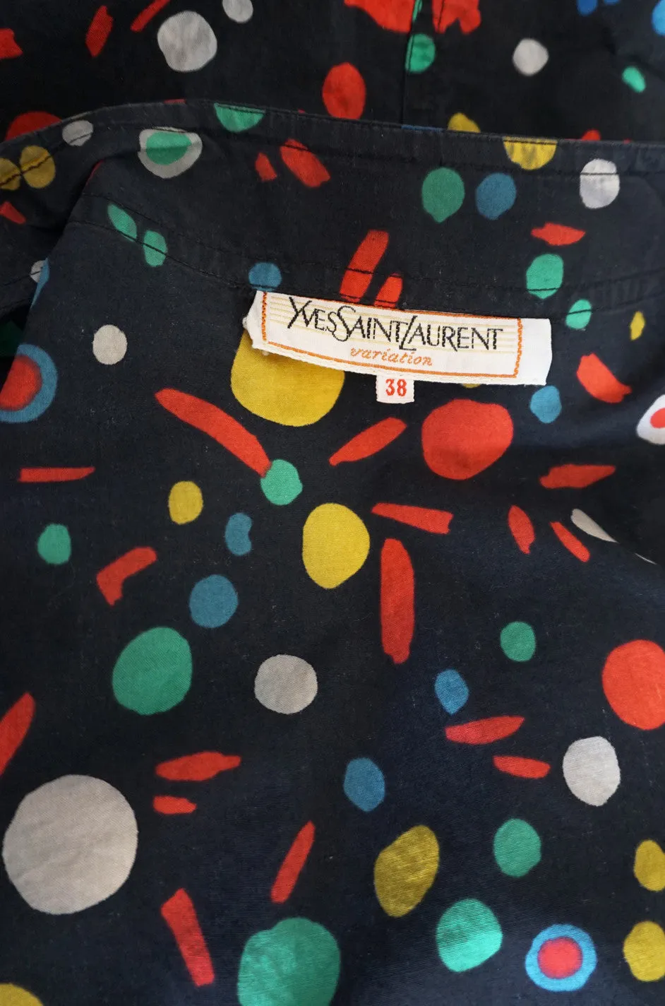 Spring 1985 Yves Saint Laurent Cotton Dot Print Jumpsuit