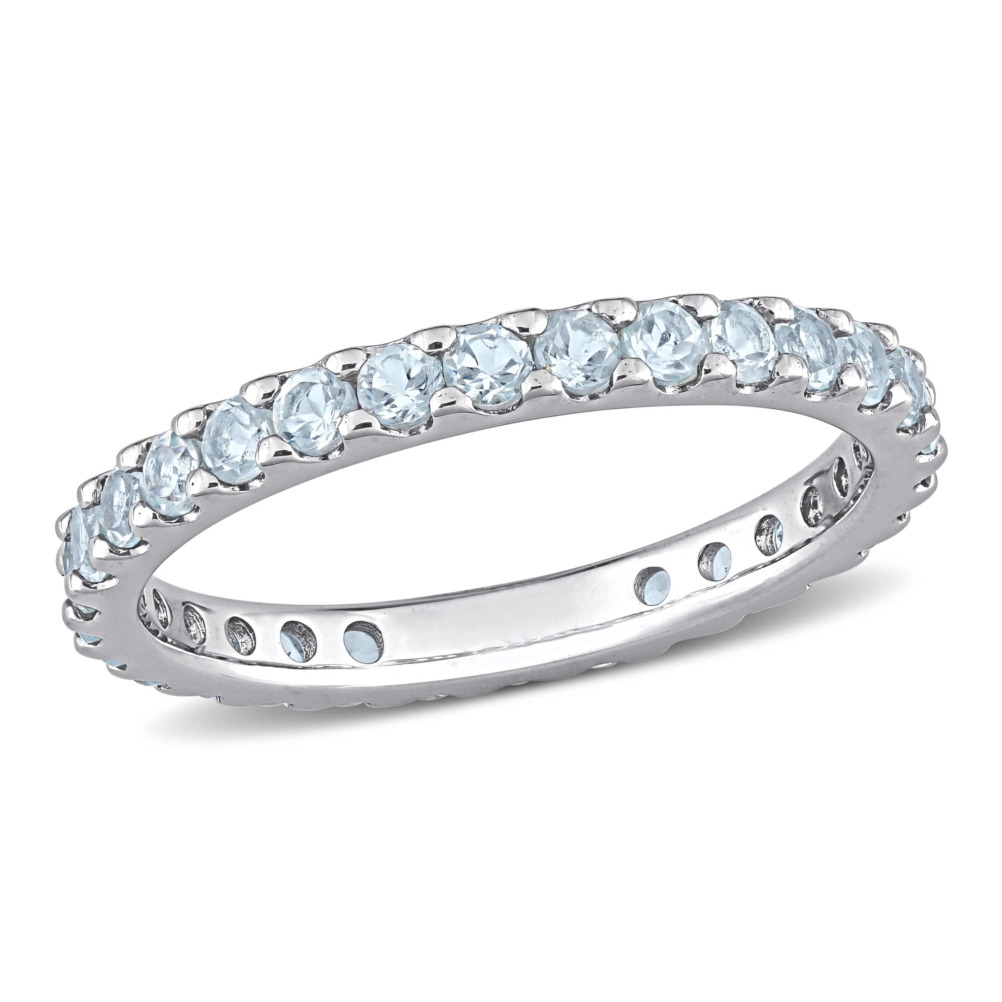 Stackable Ring 10K White Gold Sky Topaz