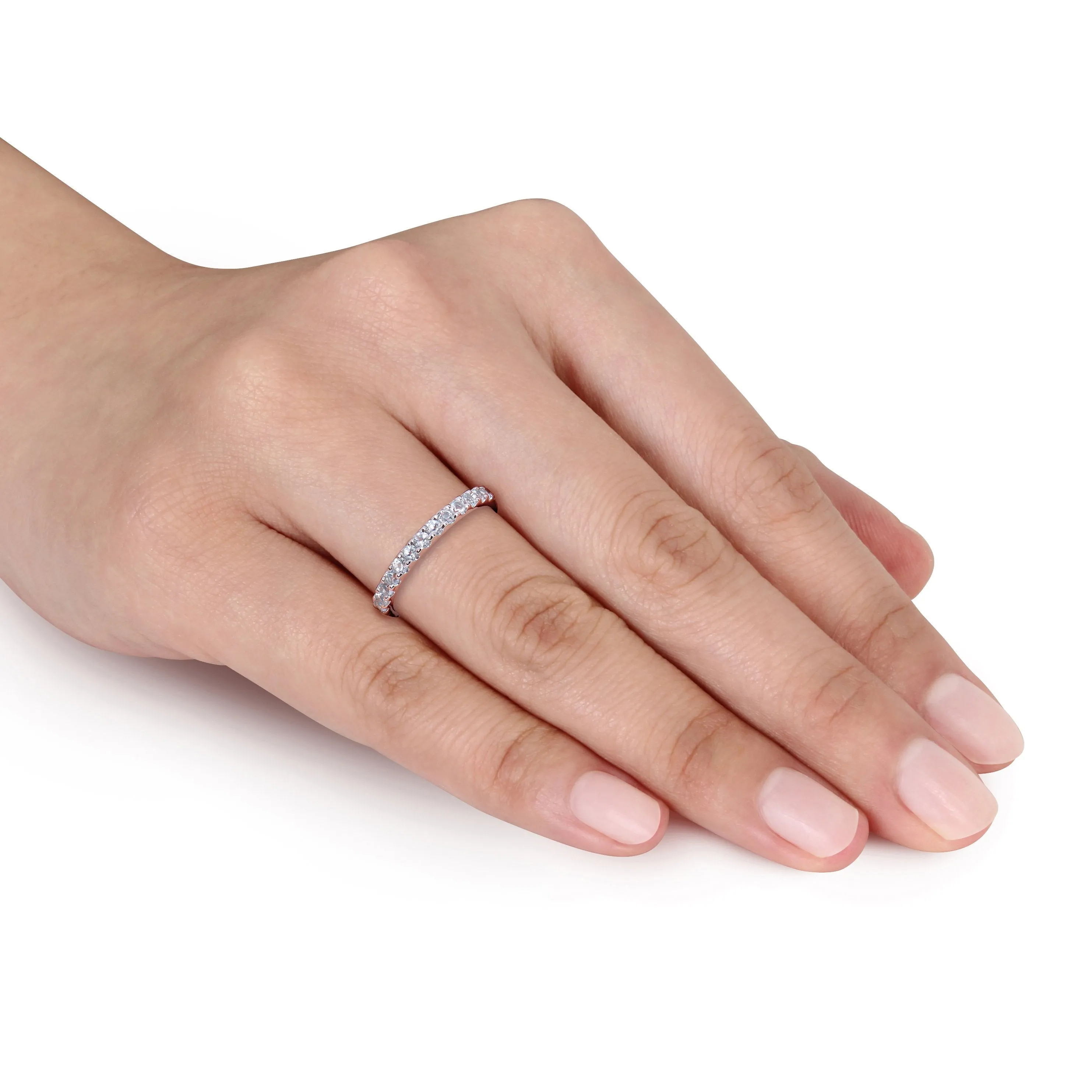 Stackable Ring 10K White Gold Sky Topaz