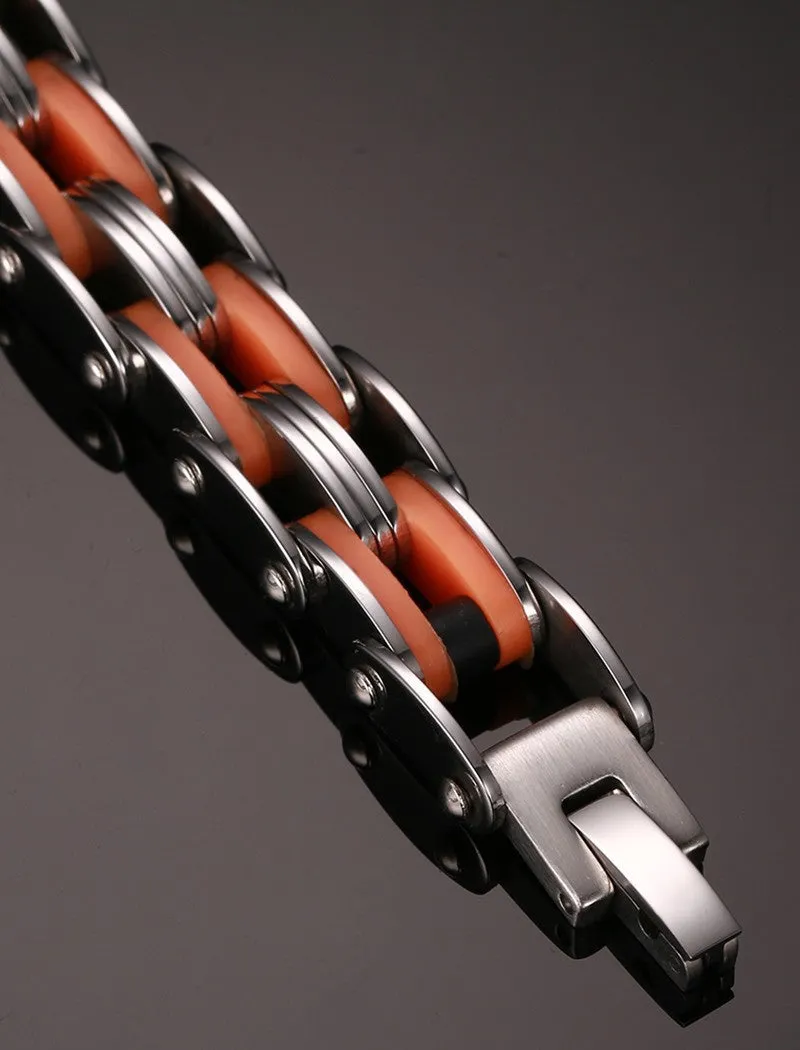 Stainless Steel Mix Color Biker Chain Bracelets