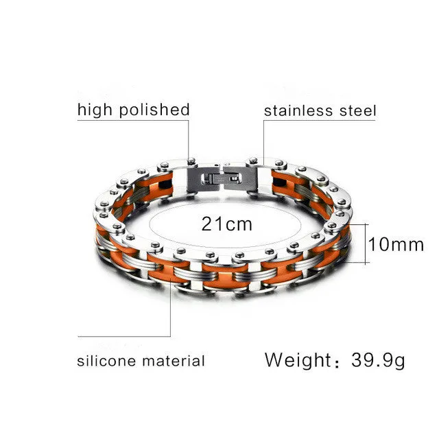 Stainless Steel Mix Color Biker Chain Bracelets