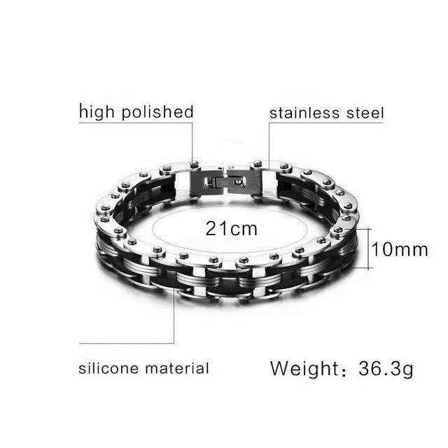 Stainless Steel Mix Color Biker Chain Bracelets