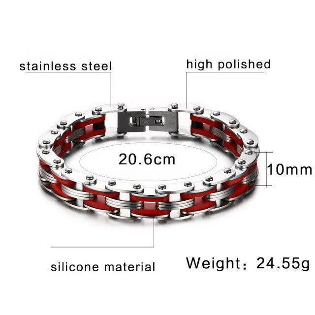 Stainless Steel Mix Color Biker Chain Bracelets