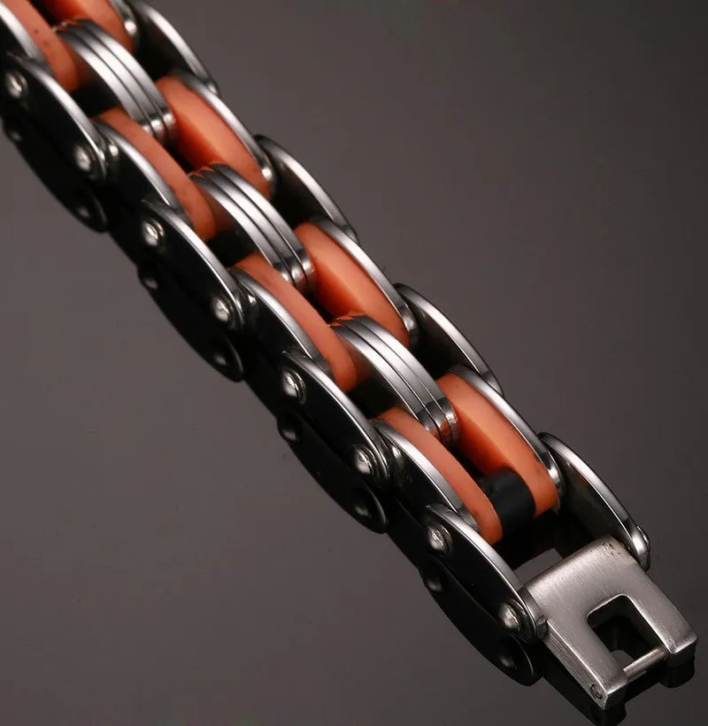 Stainless Steel Mix Color Biker Chain Bracelets