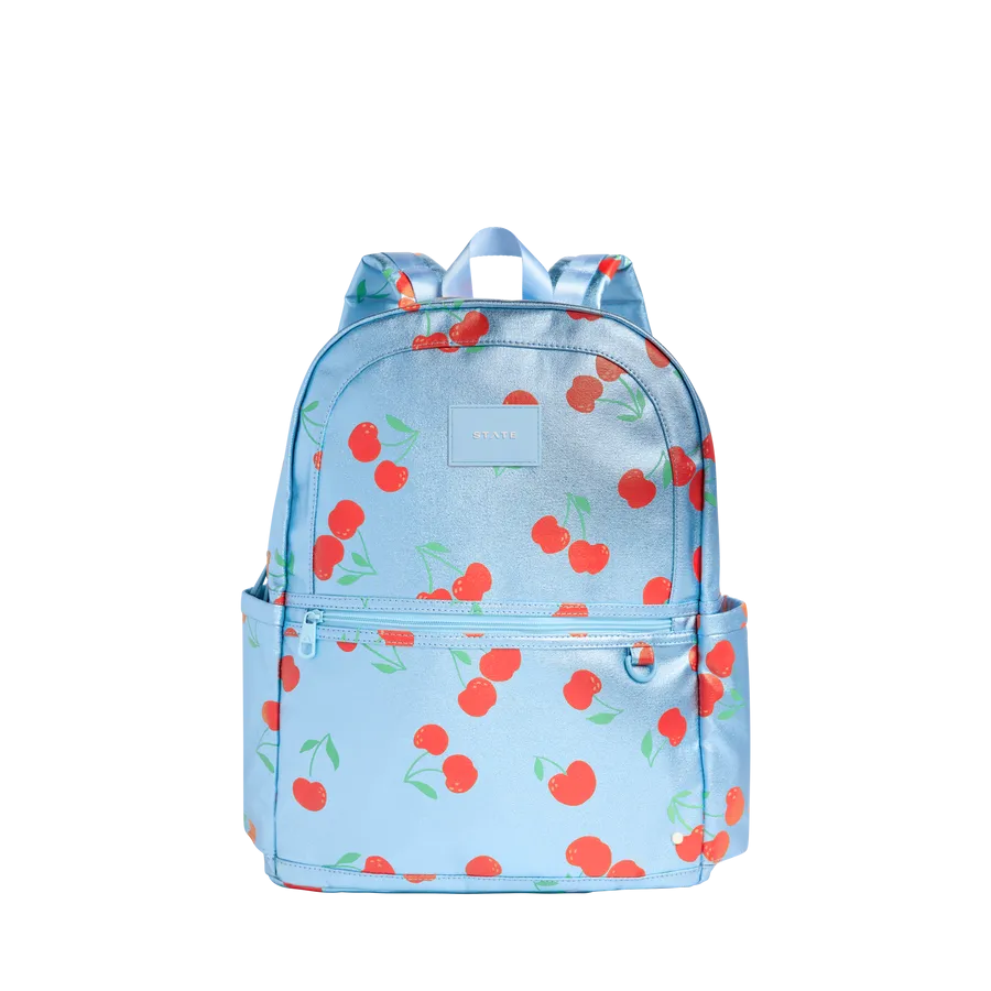 State Bags Kane Double Pocket Large Backpack - Blue Cherries