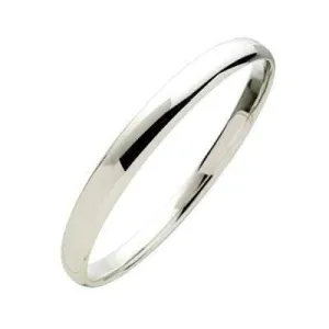 Sterling Silver 7mm x 66mm Solid Half Round Bangle