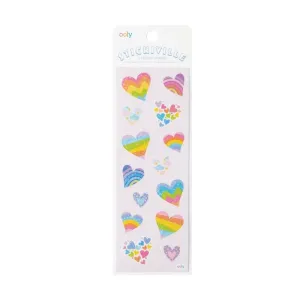 Stickiville Stickers - Rainbow Hearts (Holographic Glitter)