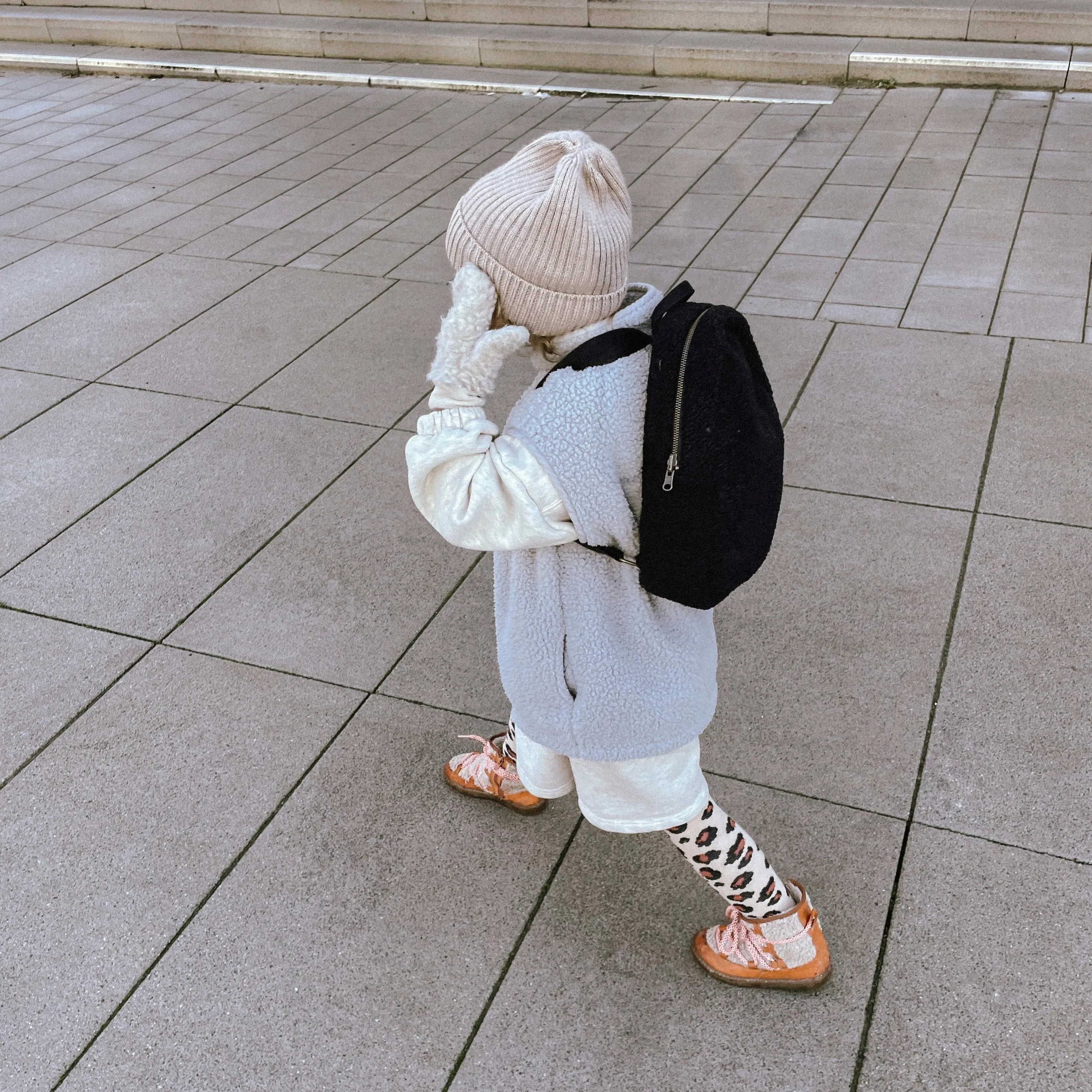 Studio Noos Teddy Backpack Rucksack (Black Teddy)