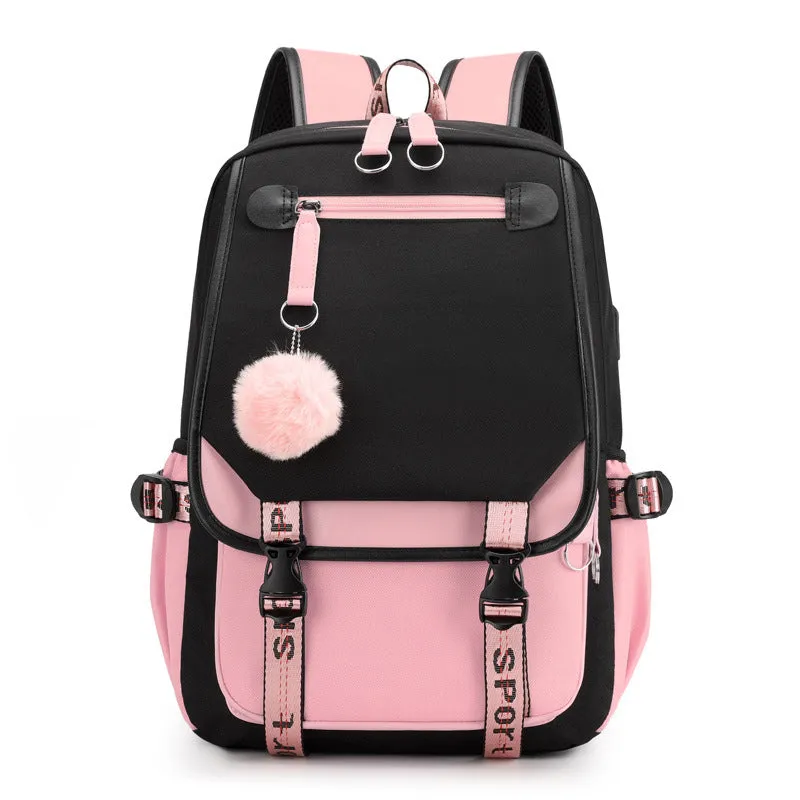 Stylish Latest Luminous USB Charge Backpack For Ladies