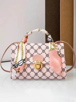 Summer PU Leather Tote with Scarf