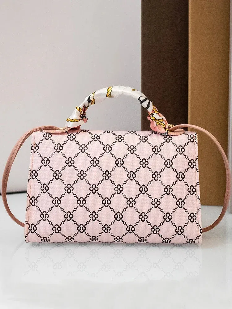 Summer PU Leather Tote with Scarf
