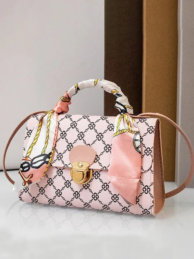 Summer PU Leather Tote with Scarf