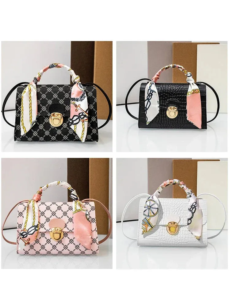 Summer PU Leather Tote with Scarf