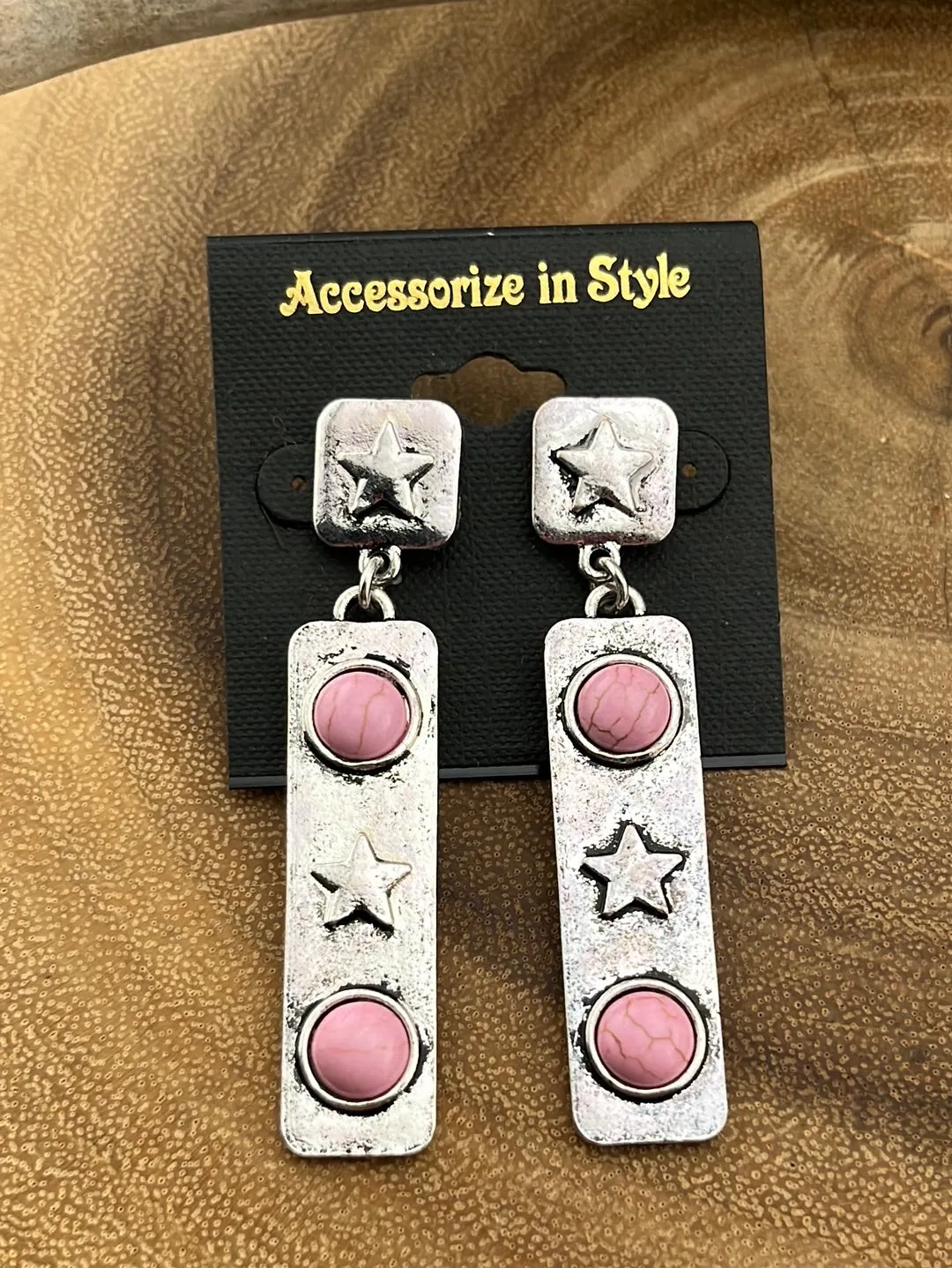 Superstar Stamped Bar Earrings