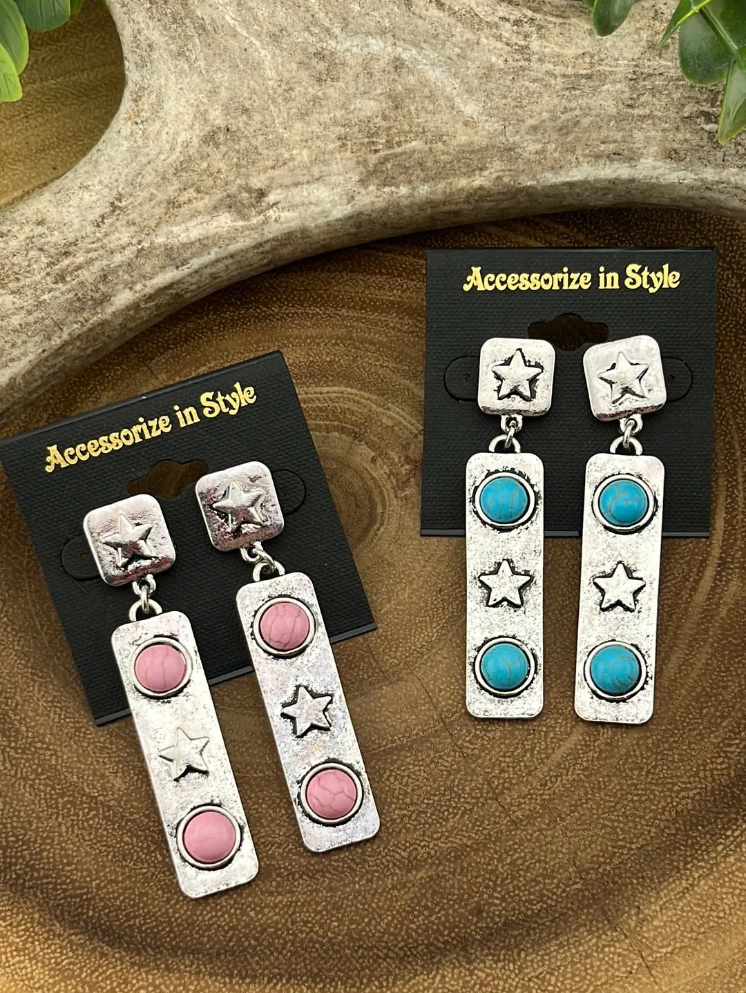 Superstar Stamped Bar Earrings