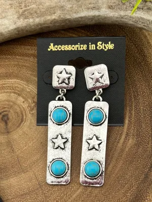 Superstar Stamped Bar Earrings