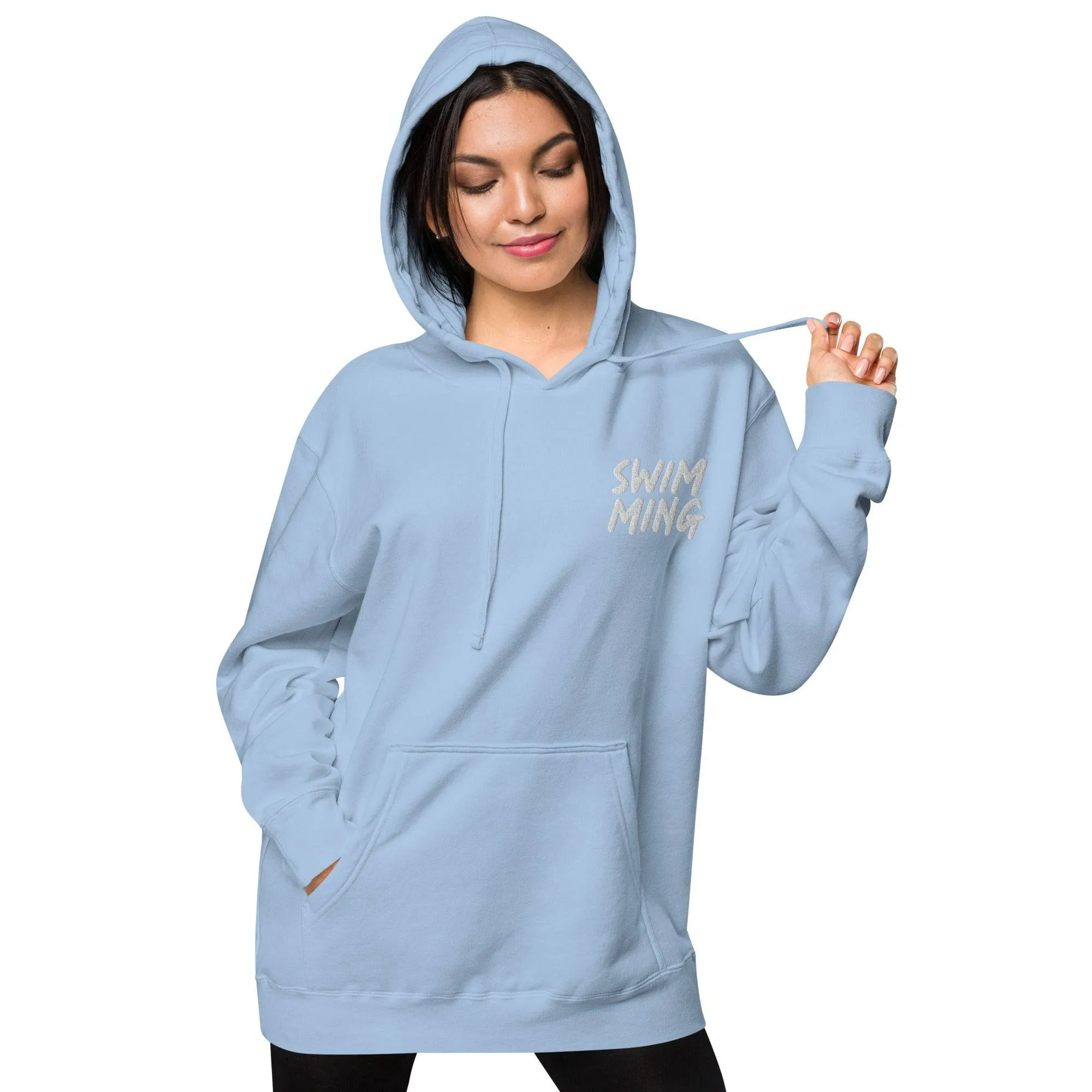 Swimming Premium Heavyweight Pigment-Dyed Embroidered Hoodie