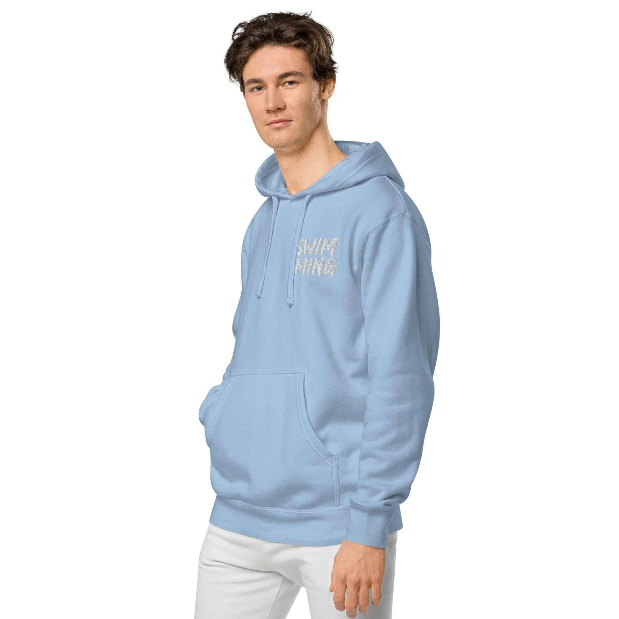 Swimming Premium Heavyweight Pigment-Dyed Embroidered Hoodie