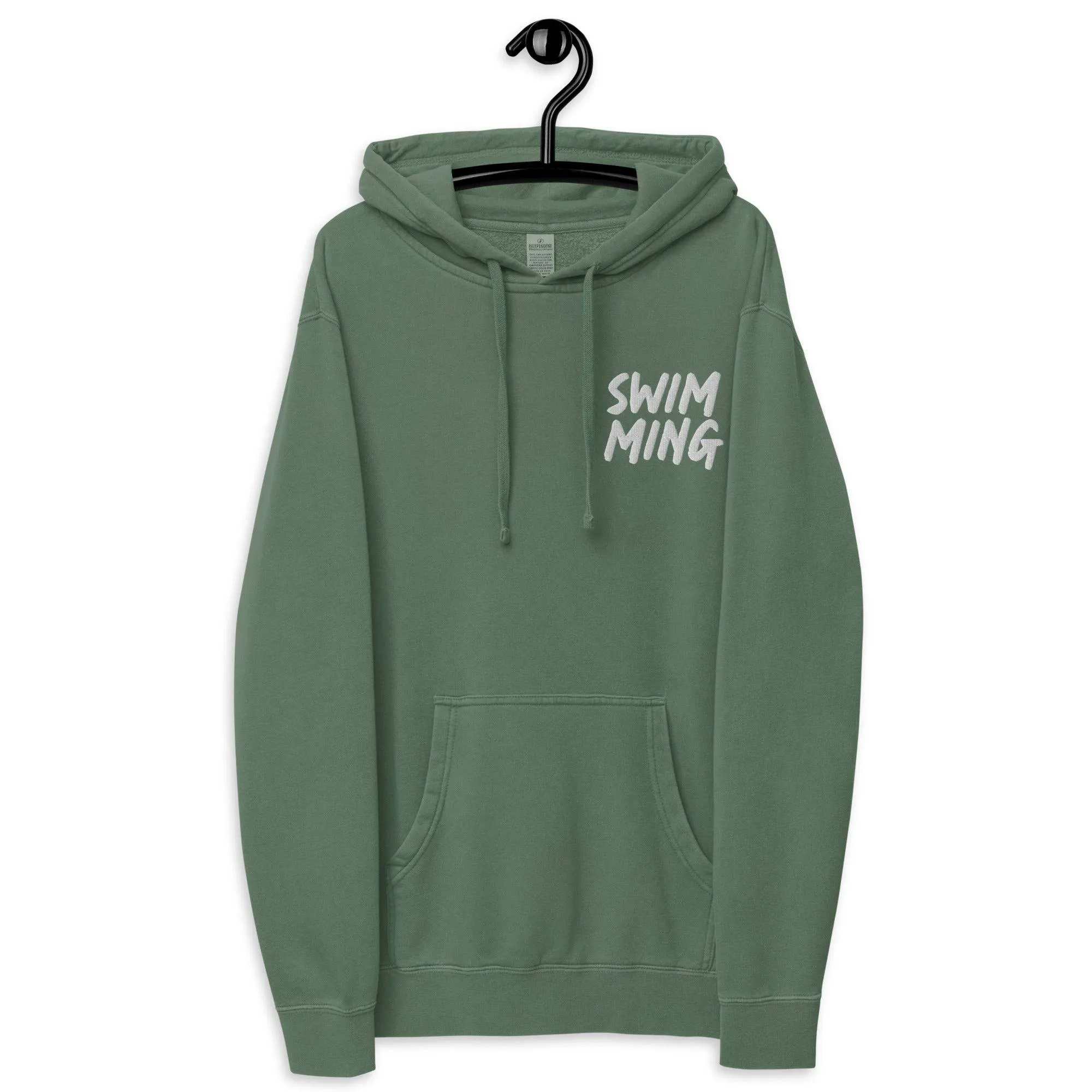 Swimming Premium Heavyweight Pigment-Dyed Embroidered Hoodie