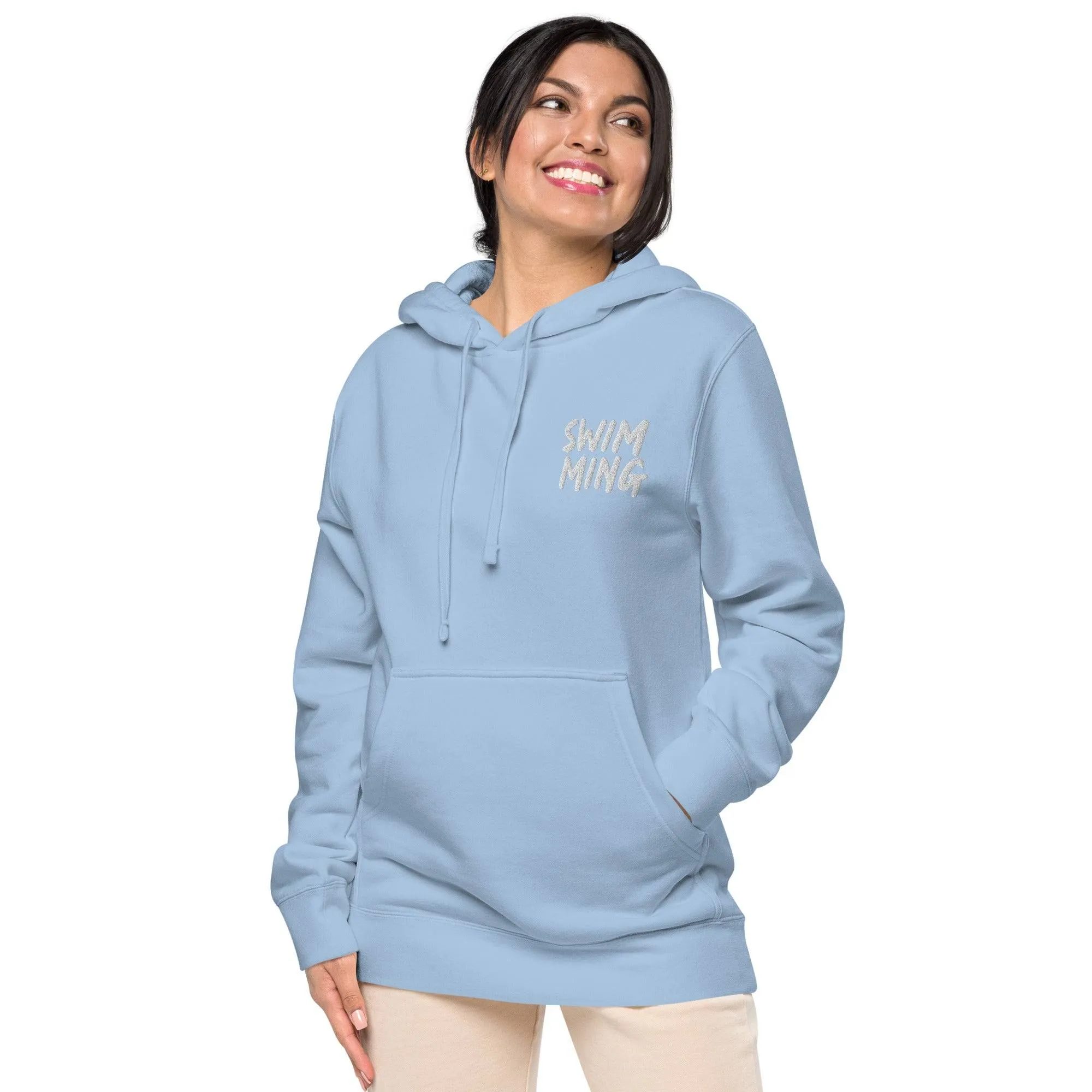 Swimming Premium Heavyweight Pigment-Dyed Embroidered Hoodie