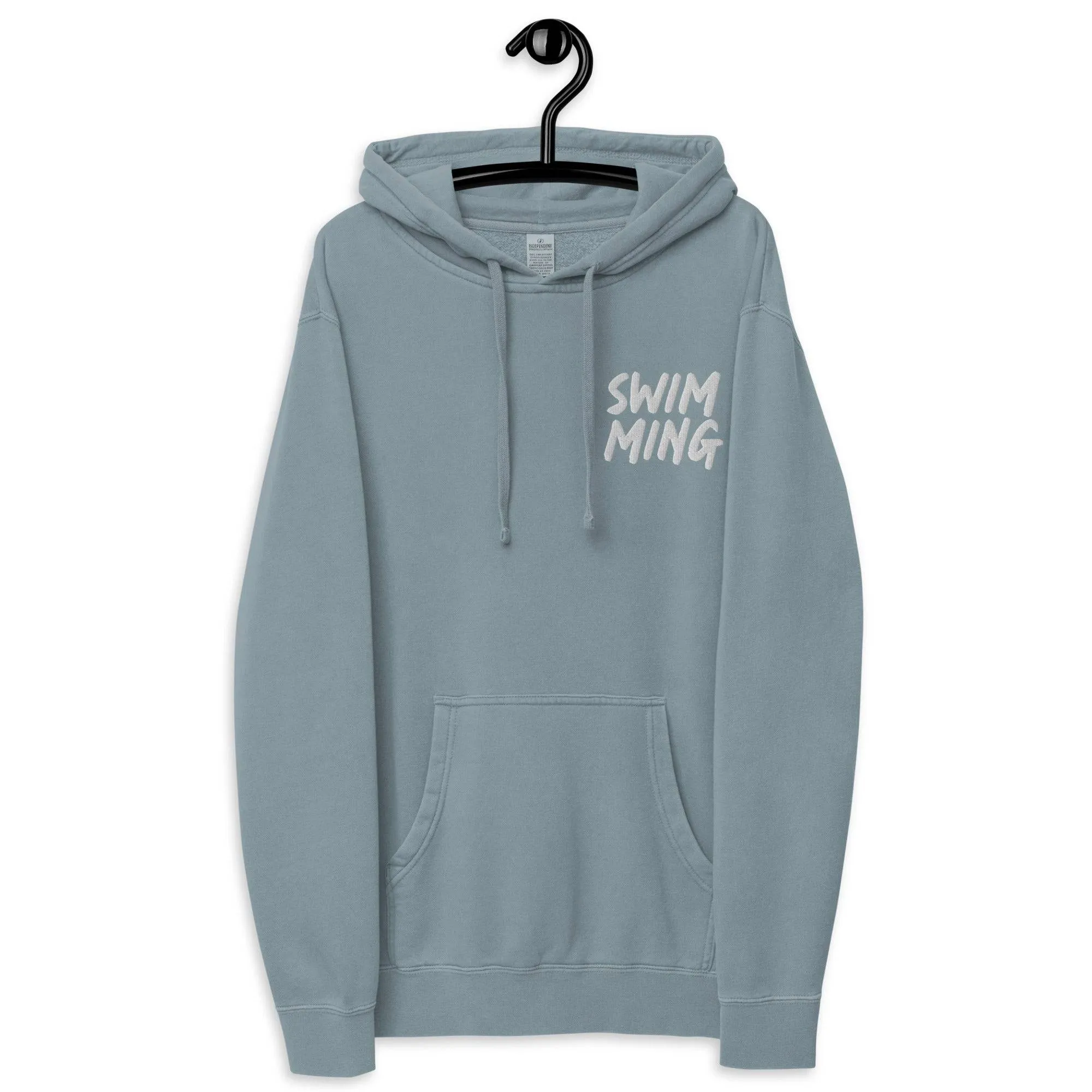 Swimming Premium Heavyweight Pigment-Dyed Embroidered Hoodie