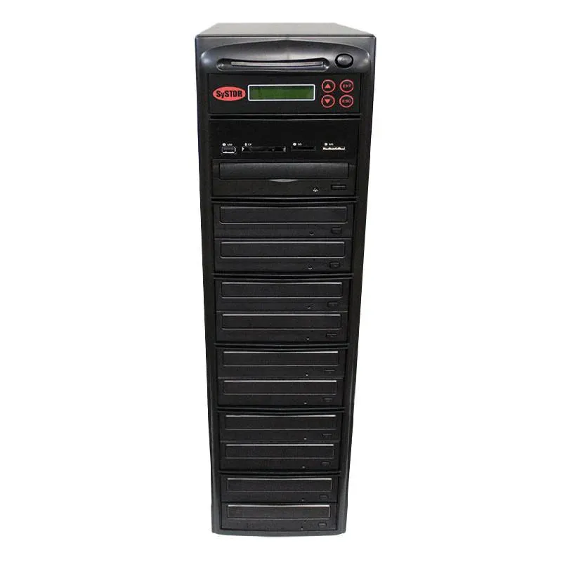 Systor Multi Media Center - Flash Memory Drive (USB/SD/CF/MS/MMC) to Disc Backup   1 to 10 SATA Blu-Ray Duplicator