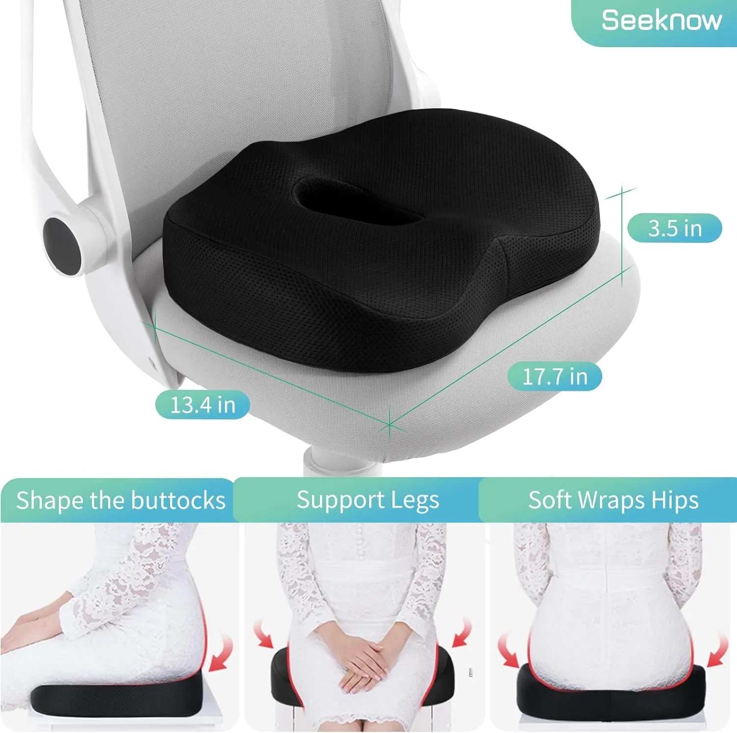 Tailbone Pain & Hemorrhoid Donut Pillow Pressure Relief Cushion for Sitting